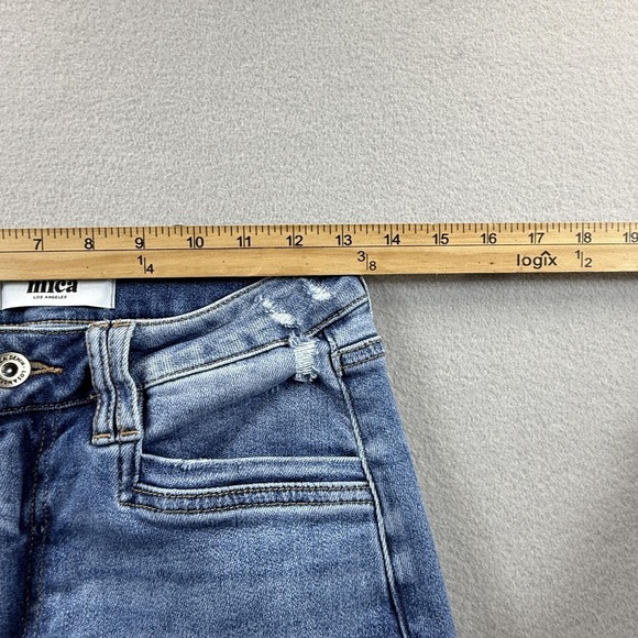 Mica Denim Wide Leg Jeans Womens 27 Blue Light Wash High Rise Cargo Crop 27x26 - Picture 4 of 8